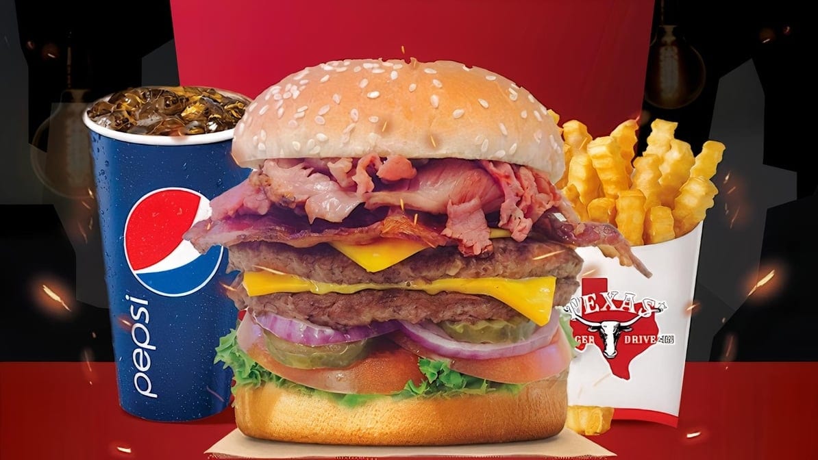 Double Texas Pastrami Cheeseburger Combo.