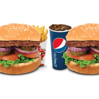 2 Deluxe Burgers, 2 Fries & 2 Drinks